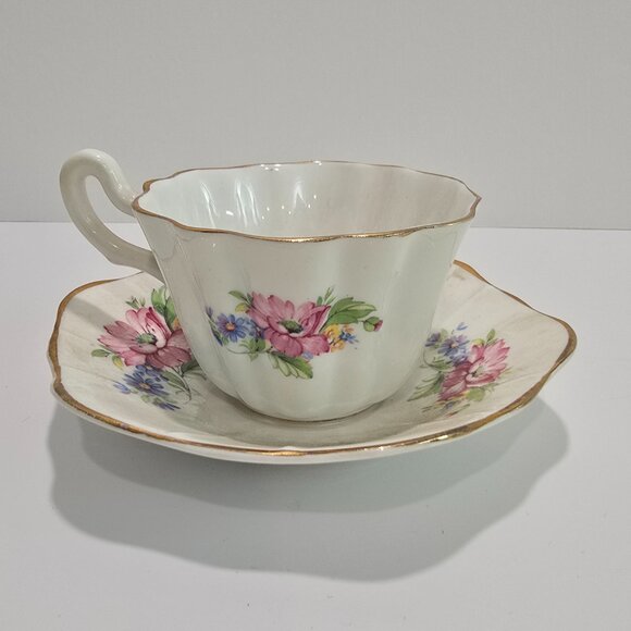 Royal Stuart - Spencer Stevenson Fairy Shape Vintage Tea Cup & Saucer - Picture 1 of 4